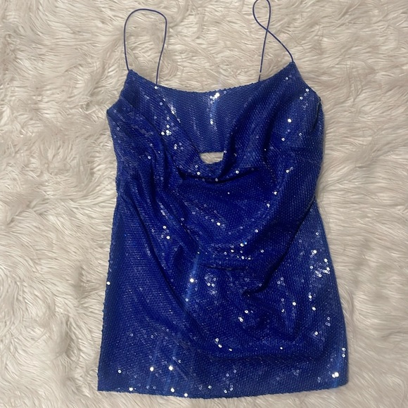 ALEX PERRY
Sequin Open Back Drape Mini Dress - Picture 3 of 5